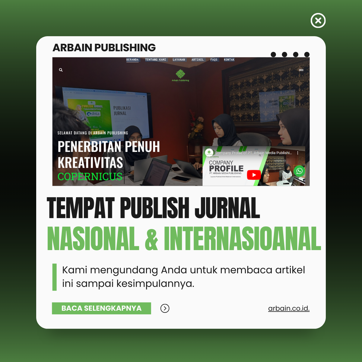 Tempat Publish Jurnal Nasional Dan Internasional